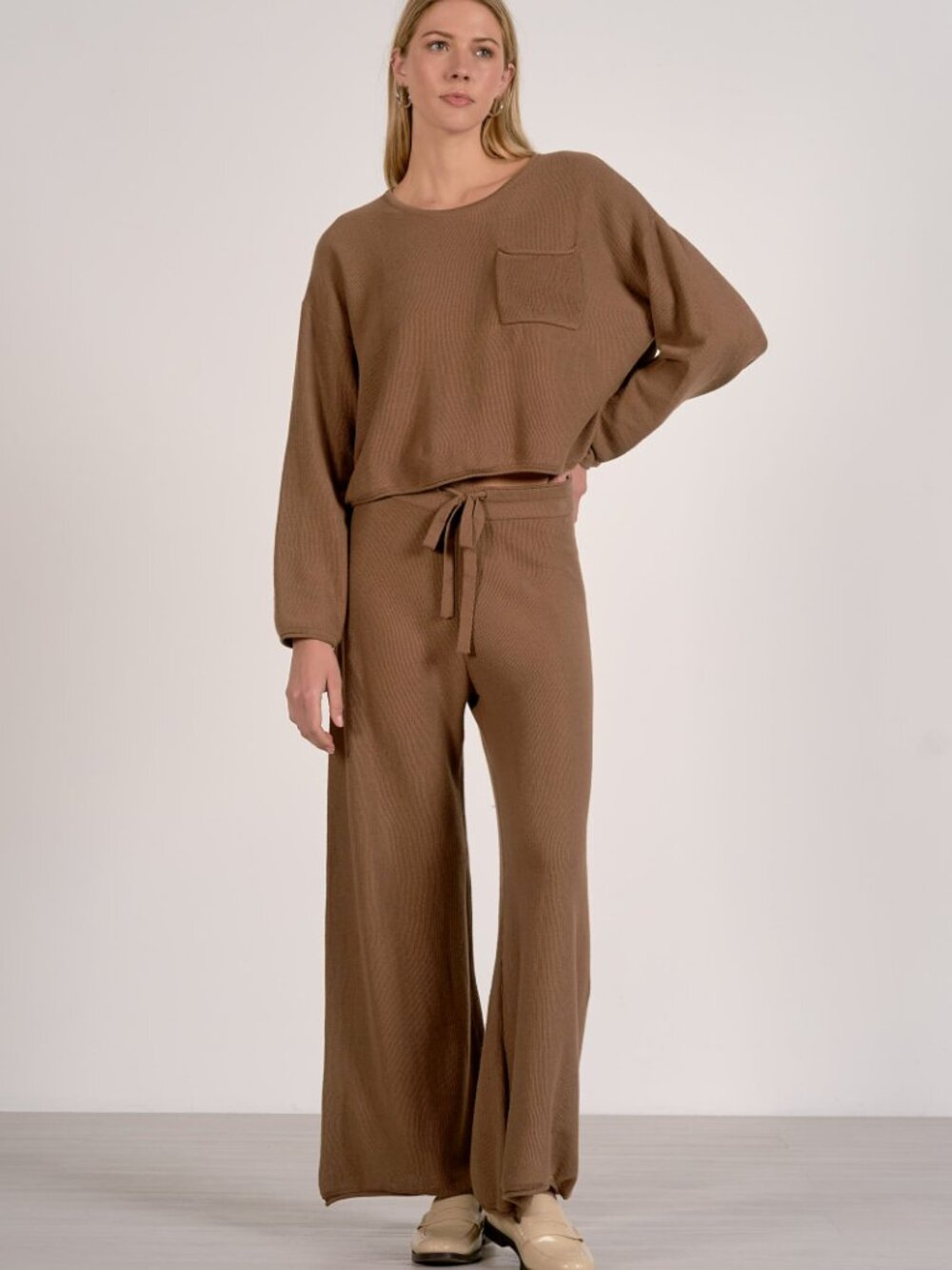 NWT ELAN Caramel Drawstring Wide Leg Pants - Picture 5 of 7